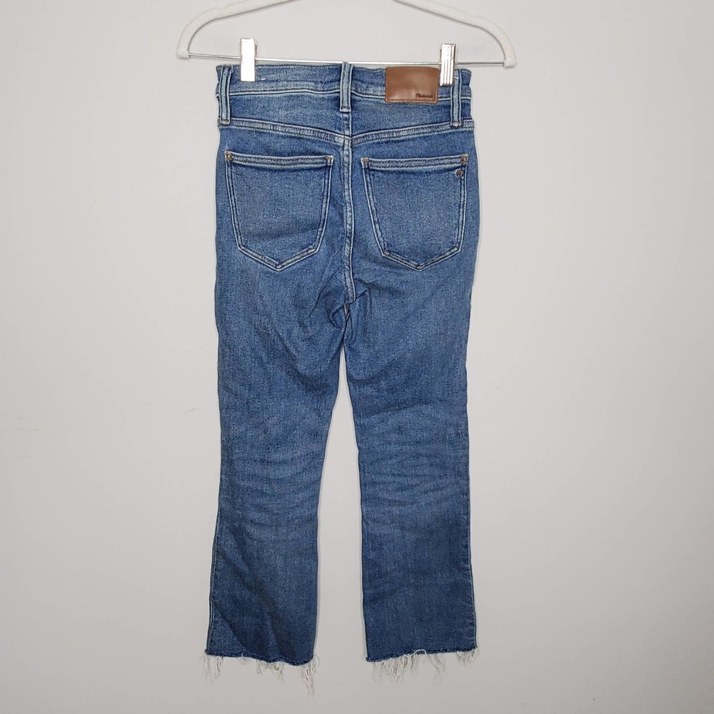 MADEWELL Cali Demi Boot Denim Raw Hem Medium Wash Jeans Sz 24 - Picture 6 of 8